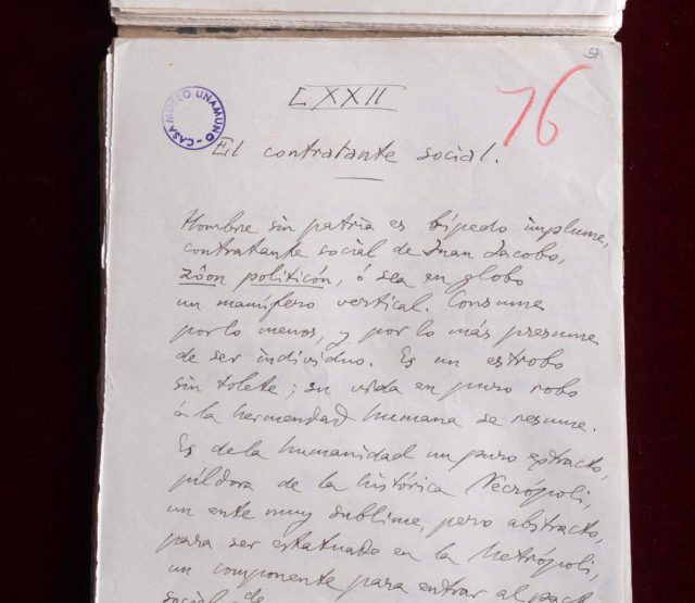 Manuscrito Miguel de Unamuno